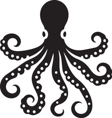 octopus silhouette vector icon