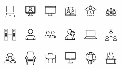 office workspace set of web icons in line style  o (3).eps