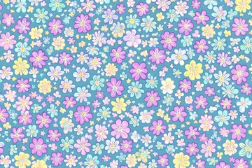 Pastel Flower Seamless Pattern Background Texture