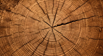 Fototapeta premium Unique Rings Formation From Cross Sectional View Of A Brown Tree Trunk