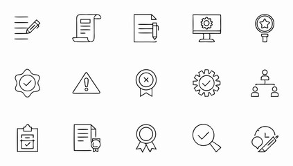 quality control set of web icons in line style  qu.eps