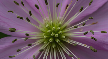 Obraz premium Elegant Light Purple Flower With Striking Stamens And Pistils Close Up