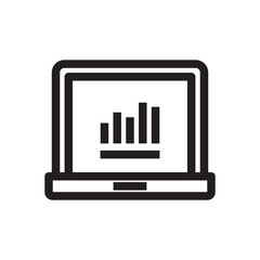 laptop computer with graph line