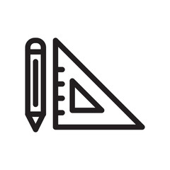 triangular ruler and pencil line