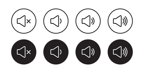 Speaker Set Icon. Sound Icon. volume icon vector illustration	