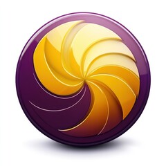 Fototapeta premium Circular emblem, golden spiral on dark background