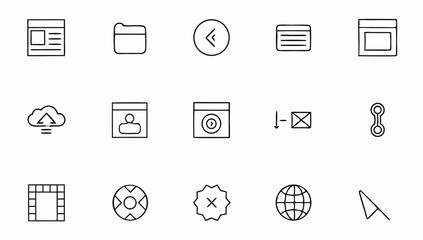 website interface set of web icons in line style  .eps