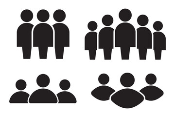 People icon set in trendy flat style. Persons symbol infographics website design, logo, app, UI isolated – for stock. EPS 10.