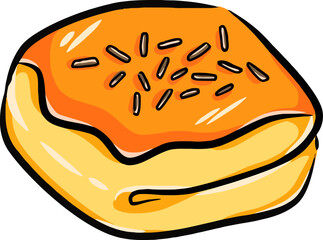 An icon Cheerful Donut Delight, bollen banana pastry
