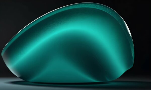 A close-up of an elegant, curved teal wave on a black background, symbolizing fluidity and depth in design for a modern digital marketing campaign