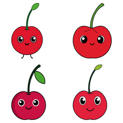 Cute surinam cherry cartoon vector