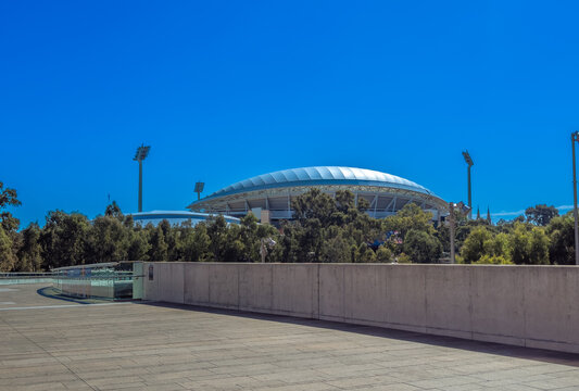 Adelaide, South Australia, Australia, April 13th 2025: The Adelaide Oval sits next to the River Torrens and hosts many events including the yearly AFL Gather Round
