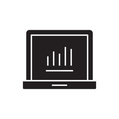 laptop computer with graph glyph
