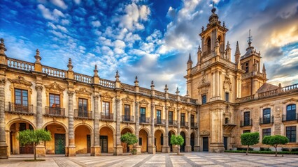 Historical university building with Romanesque architecture and Gothic details in Seville Spain , seville