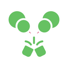 Abstract Green Celebration Design on White Space