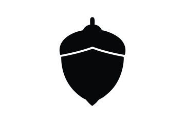Acorn icon silhouette on white background
