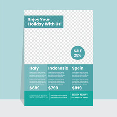 Holiday with discount poster template