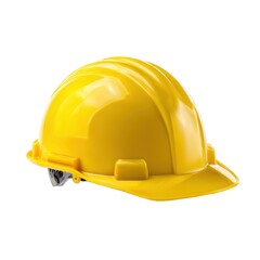 Yellow safety helmet isolated object on white background