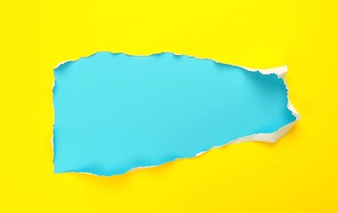 blue torn paper, Minimalist Torn Paper Design with White Edges on Vibrant blue Background