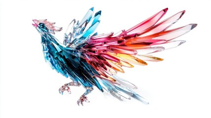Fototapeta premium Colorful Crystal Bird Sculpture