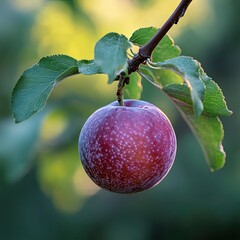 plum isolated on summer background