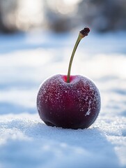 plum isolated on winter background