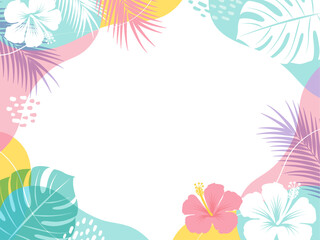 夏のトロピカルなフレーム_ベクターイラスト