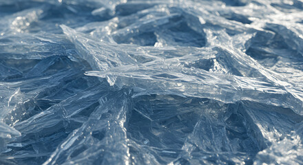 Frozen Water Formation Displaying Unique Crystal Structures on Ice Surface