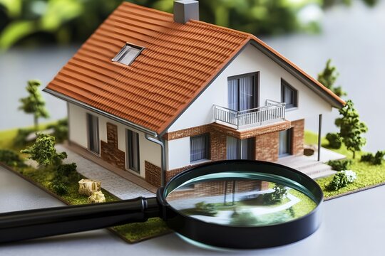 House Inspection Magnifying Glass Real Estate Home Model