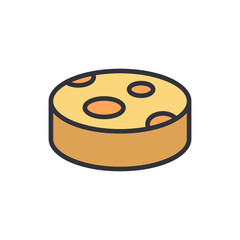 Cheese colored icons, minimalist vector illustration ,simple transparent graphic element .Isolated on white background