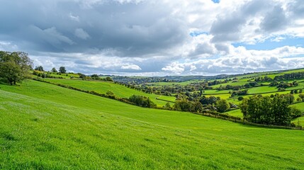 Obraz premium Lush Green Rolling Hillscape