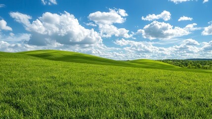 Obraz premium Lush Green Meadow Under Sky