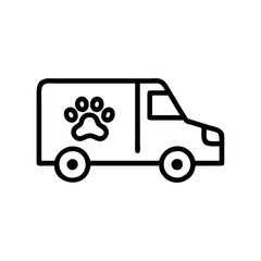 Pet Adoption Transport Vehicle Paw Print Symbol
