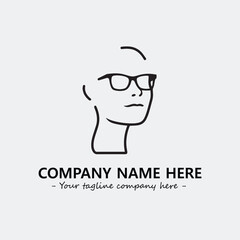 woman with glasses silhouette illustration black and white for logo company vector image
