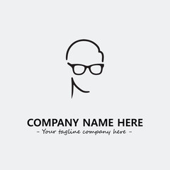 woman with glasses silhouette illustration black and white for logo company vector image
