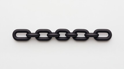 Obraz premium A black chain link displayed against a white background, highlighting its industrial design and texture.