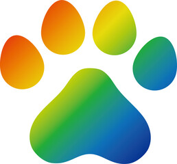 レインボーの犬の足跡のアイコン