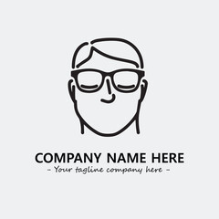 woman with glasses silhouette illustration black and white for logo company vector image
