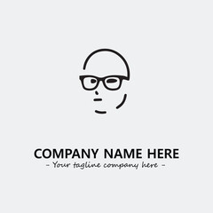 woman with glasses silhouette illustration black and white for logo company vector image
