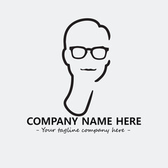 woman with glasses silhouette illustration black and white for logo company vector image
