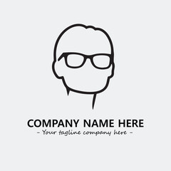 woman with glasses silhouette illustration black and white for logo company vector image
