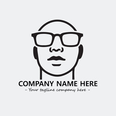 woman with glasses silhouette illustration black and white for logo company vector image
