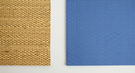 Fototapeta premium Woven Texture Meets Smooth Surface: Contrast and Harmony