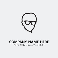 woman with glasses silhouette illustration black and white for logo company vector image
