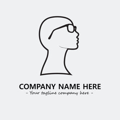 woman with glasses silhouette illustration black and white for logo company vector image
