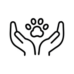 Obraz premium Pet Adoption Hands Animal Protection Icon