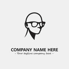 woman with glasses silhouette illustration black and white for logo company vector image
