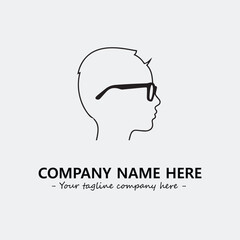 woman with glasses silhouette illustration black and white for logo company vector image
