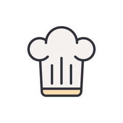 Chef hat colored icons, minimalist vector illustration ,simple transparent graphic element .Isolated on white background