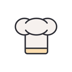 Chef hat colored icons, minimalist vector illustration ,simple transparent graphic element .Isolated on white background